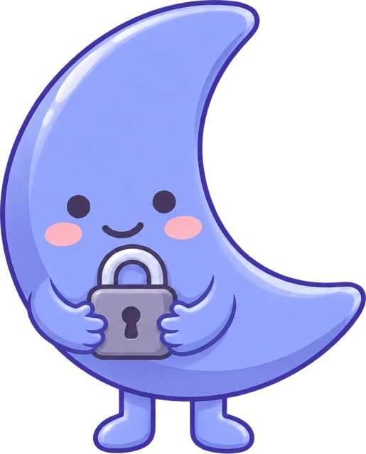 Luno, the Twilock moon, holding a lock